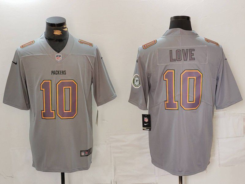 Men Green Bay Packers #10 Love Grey 2024 Nike Vapor Limited NFL Jersey style 1